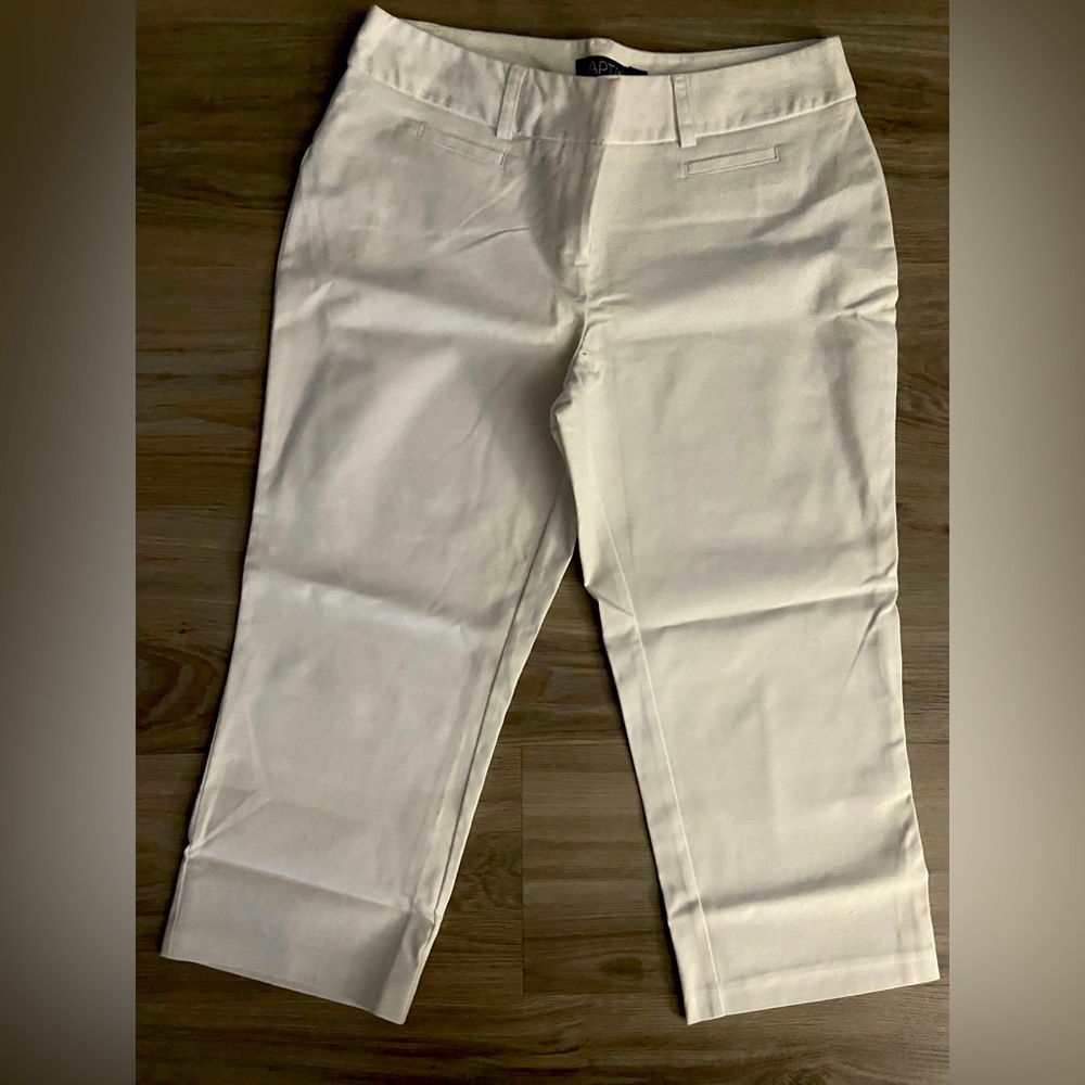 White Cropped Business Pants